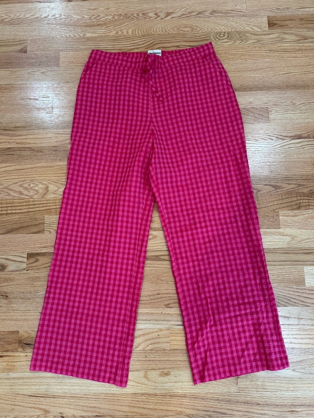 Sonderhaus Perfect Pants in Magenta Gingham SOLD OUT COLOR NWT Sz Medium